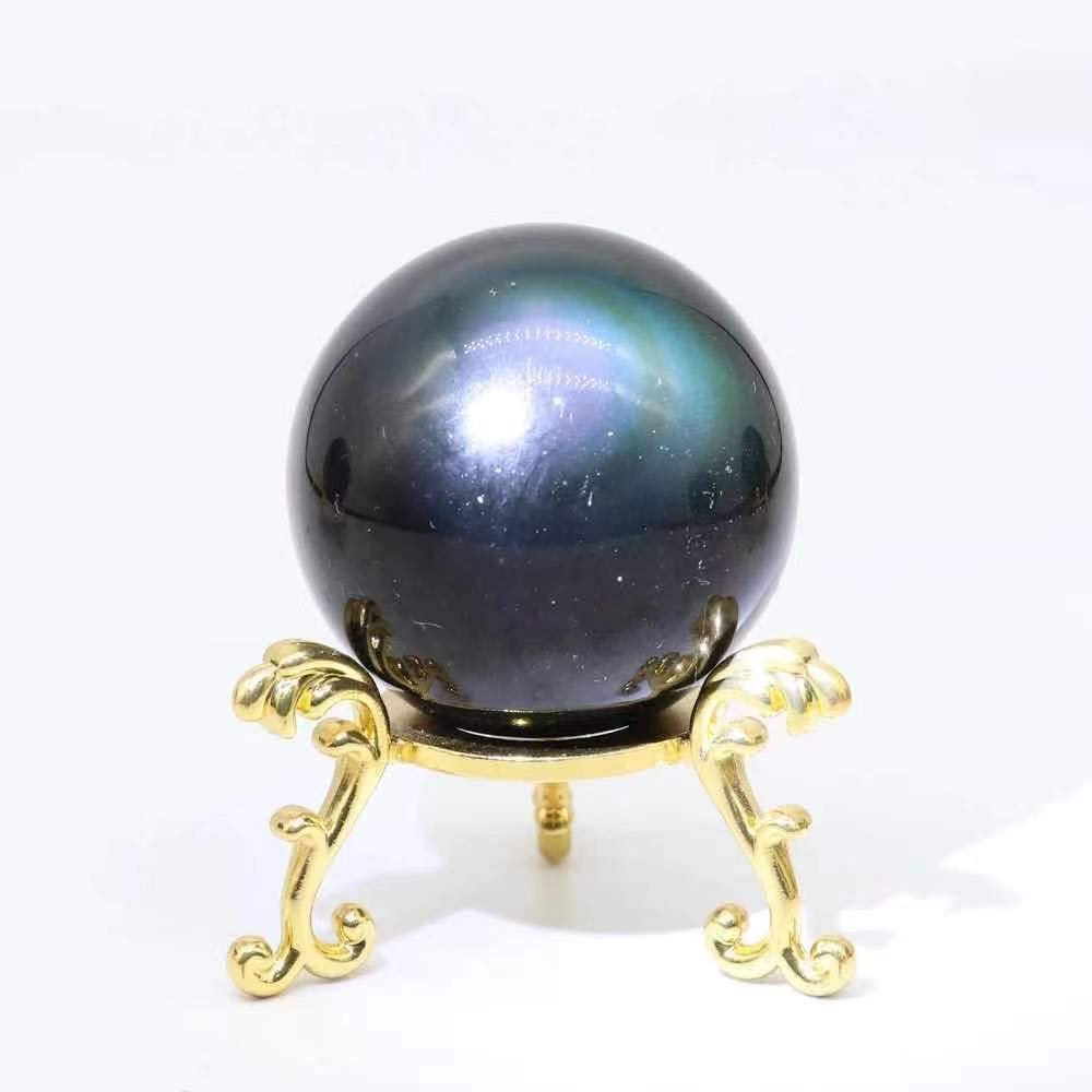BEINUANCRYSTAL 1pc 50mm-55mm Natural Healing Stone Rainbow Obsidian Spheres Crystal Quartz Ball