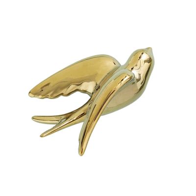 1pc Ceramic Bird Golden Frame Wall Sculptures Ceramic Hanging Seagulls Wall Ornaments Cute Car Accessories Nautical Art Dove Decor The Bird Ceramics Crafts 3D