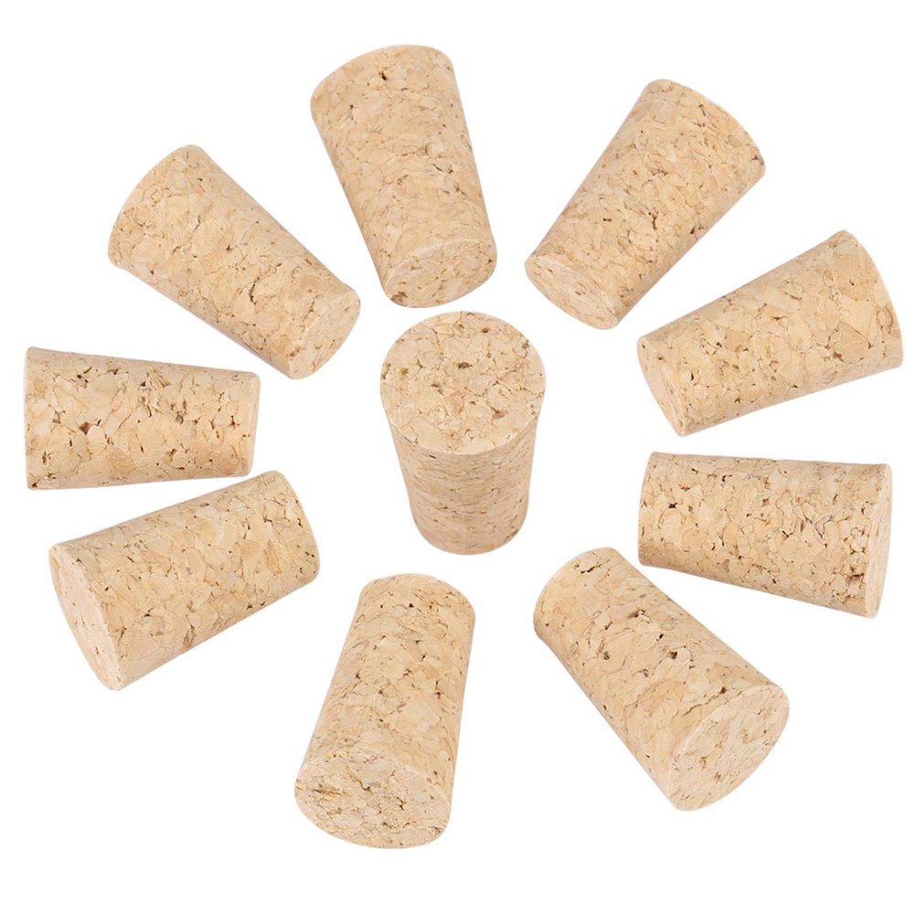 10 PCS Cork Tapered Corks Wooden for Wine Beer Bottle Stopper(20 * 15 * 35mm)