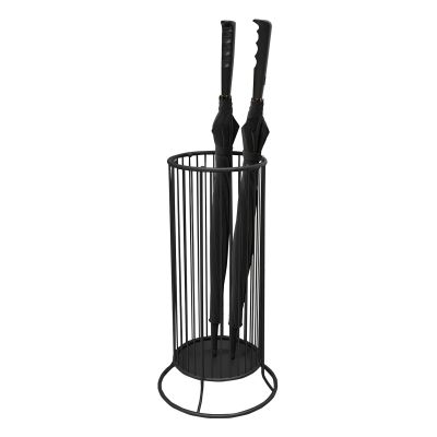 Umbrella Racks WXYZ Metal Light Luxury Umbrella Stand with Hooks Can Store 8-10 Long and Short Umbrellas, 29x57cm, 29x67cm (Color : Black)