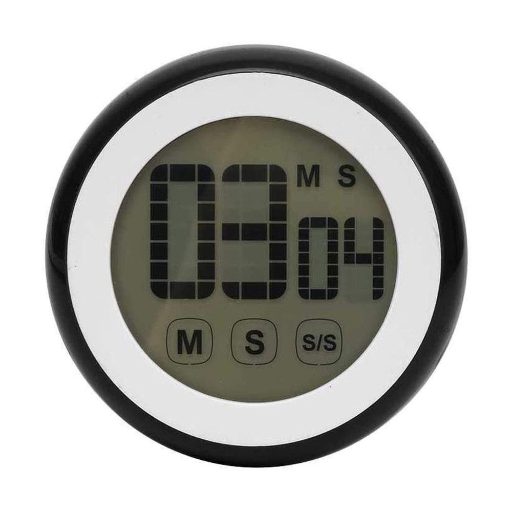 XIXIDIAN Digital Touch Screen Kitchen Timer, Round Magnetic Cooking Study Electronic Timer,Countdown Tool LCD Digital Count UP Tool