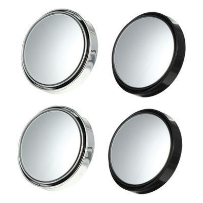 Wakauto 2 Pairs auxiliary mirror rear view mirror Car Side Blind Spot Blind Spot for Car Practical Rearview to rotate small round plastic Push type