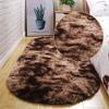 2021 Bubble Kiss Oval Fluffy Carpet for Living Room Shaggy Bedroom Decor Mat Bed Decoration Store Hotel Area Rugs Home Floor Door Mat Tie dye Brown 140x160cm view 1