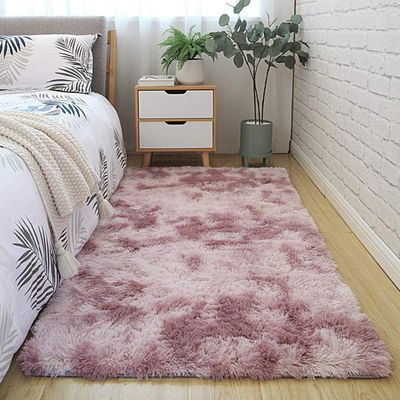 2021 Gradient Solid Carpet Thick Rugs Non Slip Mat Bathroom Area Rug for Living Room Purple Pink 180x200cm
