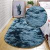 2021 Bubble Kiss Oval Fluffy Carpet for Living Room Shaggy Bedroom Decor Mat Bed Decoration Store Hotel Area Rugs Home Floor Door Mat Tie dye Dark Blue 180x200cm view 1