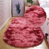 2021 Bubble Kiss Oval Fluffy Carpet for Living Room Shaggy Bedroom Decor Mat Bed Decoration Store Hotel Area Rugs Home Floor Door Mat Tie dye Dark red 120x160cm view 1