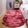2021 Bubble Kiss Oval Fluffy Carpet for Living Room Shaggy Bedroom Decor Mat Bed Decoration Store Hotel Area Rugs Home Floor Door Mat Tie dye Dark red 120x160cm view 2
