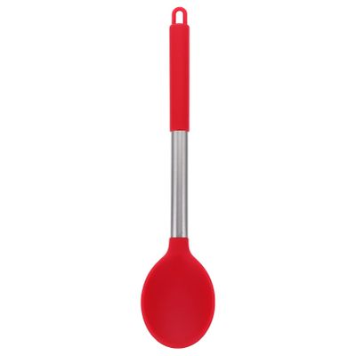 Cabilock 1pc Silicone Cooking Spoon Versatile Nonstick Utensil for Stir-frying and Mixing Kitchen Tool Red Easy to Clean and Store for Cooking and Serving