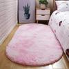 2021 Bubble Kiss Oval Fluffy Carpet for Living Room Shaggy Bedroom Decor Mat Bed Decoration Store Hotel Area Rugs Home Floor Door Mat Tie dye Khaki 80x160cm view 2