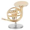 Oumefar Miniature French Horn Delicate Golden Mini Instrument Figurine Ornament Display Decoration for Music Lover Brassandwoodwindinstruments view 1