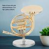 Oumefar Miniature French Horn Delicate Golden Mini Instrument Figurine Ornament Display Decoration for Music Lover Brassandwoodwindinstruments view 4
