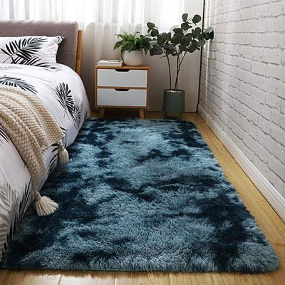 2021 Gradient Solid Carpet Thick Rugs Non Slip Mat Bathroom Area Rug for Living Room deep Blue 160x220cm