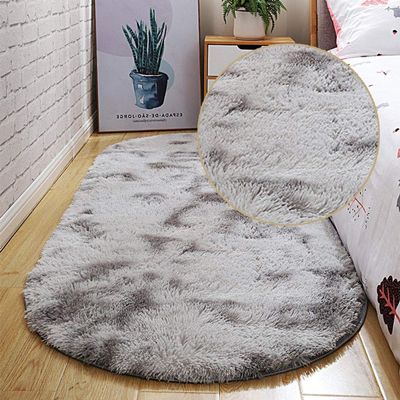 2021 Bubble Kiss Oval Fluffy Carpet for Living Room Shaggy Bedroom Decor Mat Bed Decoration Store Hotel Area Rugs Home Floor Door Mat Putting Light Gray 200x250cm