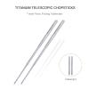 Boundless Voyage Titanium Camping Telescopic Chopsticks Portable Foldable Cutlery for Outdoor, Travel, Picnic, Hiking Lightweight Durable Reusable Tableware Ti1004T view 2