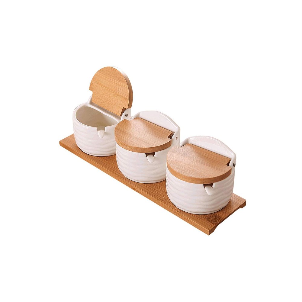 KJLY Kitchen Ceramic Condiment Jars Seasoning, Spice Jars, Dressing & Spice Dispensers, Salt Cans, 250ML3