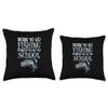 Born Fishing Forced To School Funny Bass Fish Fisherman Boys Throw Pillow view 3
