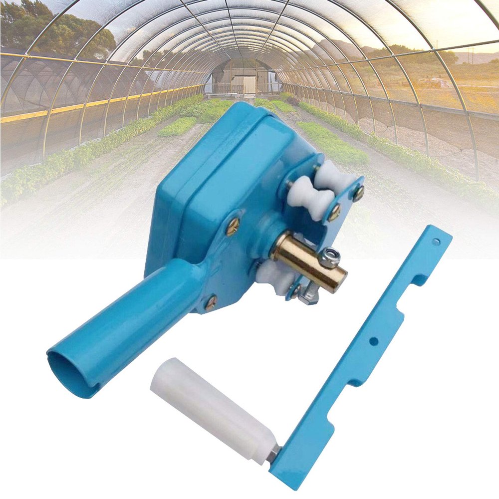 Manual Winch Greenhouse Film Roll Up Unit for Ventilation, Manual Sidewall Film Coiler Device for Agricultural and Animal Husbandry Ventilation Device, Durable and Anti-Rust