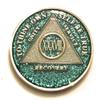 38 Year AA, Aqua, Turquoise, Blue, Bling, Glitter, Medallion, Bling, Chip, Coin, Token view 1