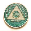 39 Year AA, Aqua, Turquoise, Blue, Bling, Glitter, Medallion, Bling, Chip, Coin, Token view 1
