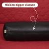 Neck Roll Pillow Cushion Cover, 14x7 Inch Full Moon Round Bolster Pillow Case, Cylinder Soft Lambskin Leather Pillowcase for Head, Spine & Neck Support During Sleep - Black Pack of 1 view 4
