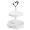 2 Tiered Tray Stand Decor, White Tiered Tray Decor for Farmhouse, Coffee Bar, Weddings-Holiday (White) view 1