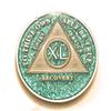 40 Year AA, Aqua, Turquoise, Blue, Bling, Glitter, Medallion, Bling, Chip, Coin, Token view 1