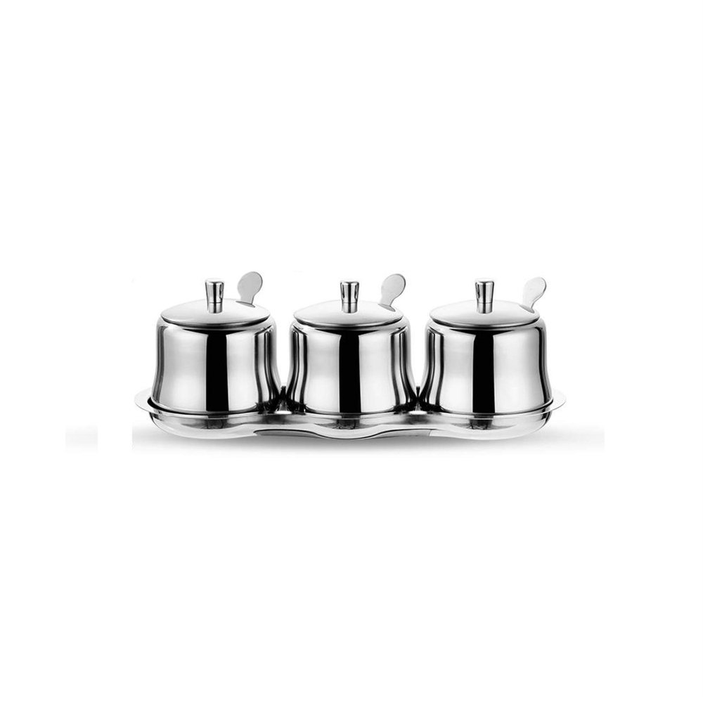 KJLY Kitchen 304 Stainless Steel Seasoning Pots Set, Spice Jars, Dressing & Spice Dispensers, 28.51010.5CM