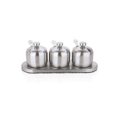 KJLY Kitchen 304 Stainless Steel Seasoning Pots Set, Spice Jars, Dressing & Spice Dispensers, 301010CM