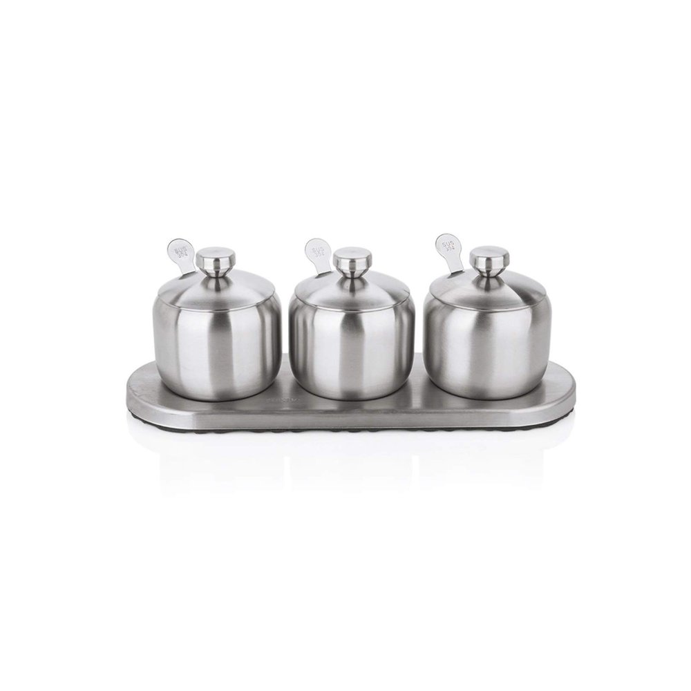 KJLY Kitchen 304 Stainless Steel Seasoning Pots Set, Spice Jars, Dressing & Spice Dispensers, 301010CM