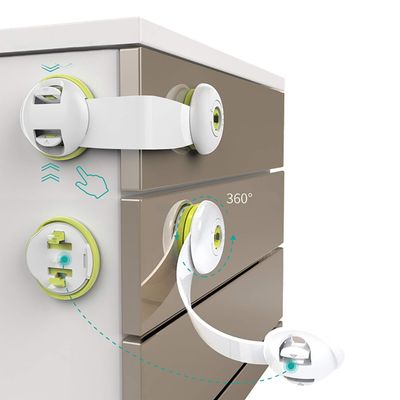 CHENGNAN Child Proof Safety Cupboard Door Strap Locks Baby Proofing Cabinet Lock with 3M Adhesives Adjustable Strap. 5 Pack