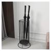Umbrella Racks Black Wrought Iron Umbrella Stand Umbrella Holder, Modern Umbrella Storage Basket with Hook and Drip Tray, for Hotel Offices, 54x31cm view 1