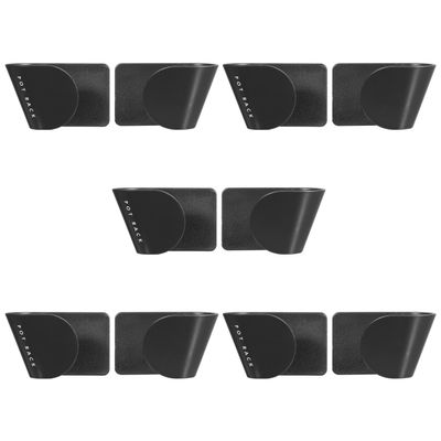 HEMOTON 5 Pairs Mounted Pot Lid Holder Self Adhesive Wall Door Pan Lid Cover Hanger Rack Multifunctional Kitchen Utensil Cutting Board Organizer (Black)