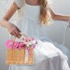 Flower Girl Baskets Wicker Basket Cookie Rattan Picnic Woven Flower Woven Storage Bins Wedding Decoration for Wedding Khaki view 2