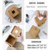 amololo Decorative Square Rattan Tissue Box and Condiment Organizer,6"x6" Napkin Paper Holder with Storage Box for Dinning Table, Resturant and Home,Brown view 3