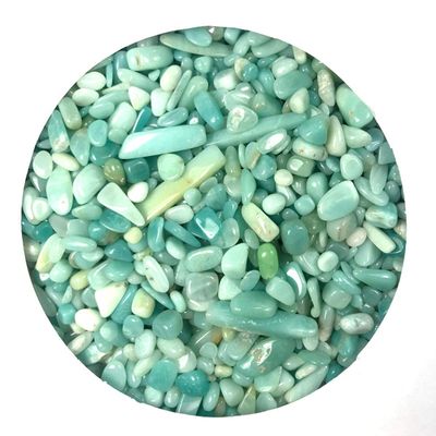 IMALY Amazonite Tumbled Chips Stone Polished Crushed Healing Crystal Quartz Pieces Irregular Shaped Stones for Home Decorative Stones Vases Plants Succulents 0.5lb
