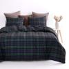 Wake In Cloud - Plaid Comforter Set, Scottish Tartan Check Geometric Modern Pattern Printed, Soft Lightweight Bedding, 3 Pieces, Dark Green, Full Size view 2