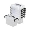 Yesdate Set of 6 Plastic Storage Box, Small Storage Latch Bin/Container with Lids, Clear, 1.5 L view 1