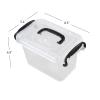 Yesdate Set of 6 Plastic Storage Box, Small Storage Latch Bin/Container with Lids, Clear, 1.5 L view 2