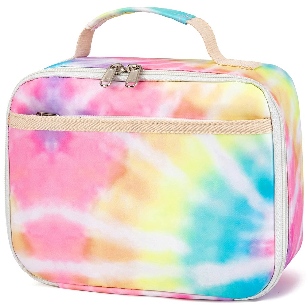 CAMTOP Kids Lunch Box Boys Girls Insulated Lunch Cooler Bag Reusable Lunch Tote Kit for School Travel (094 Tie Dye)