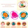 ESH7 Gyro Bowl Funny 360 Degree Rotate Spill-Proof Bowl with Lid Feeding Without Mess Toy for Toddler Baby Kids Children,Pink view 4