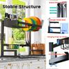 ADBIU Fit Sink 24.5"- 32" L 2023 Version Over Sink Dish Drying Rack (Expandable Dimension) Snap-On Design 2 Tier Large Kitchen Dish Rack Stainless Steel Counter Organization and Storage view 4