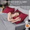 Mulberry Silk Pillowcase for Hair and Skin,King Size Cooling Silk Pillow Case with Hidden Zipper,Allergen Proof Dual Sides Soft Breathable Smooth Silk Pillow Cover for Women(King,Dark Red) view 4