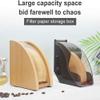 Coffee Filter Paper Box, Wooden Coffee Filter Holder with Cover, Conical Filter Paper Box for Coffee Filter Storage-Wooden view 2