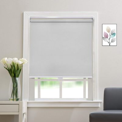 Blackout Cordless Roller Blinds and Shades for Windows - Safety Spring Roller Shades - Cordless Privacy Room Darkening [Grey 100% Blackout,70 1/2" W x 76" H] - Custom Made