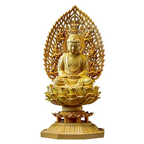 18CM Sakyamuni Solid Wood Japan Carving Buddha Statue God Hand Carved Feng Shui Buddha Statue, Fine Carving, for Home