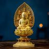 18CM Sakyamuni Solid Wood Japan Carving Buddha Statue God Hand Carved Feng Shui Buddha Statue, Fine Carving, for Home view 2