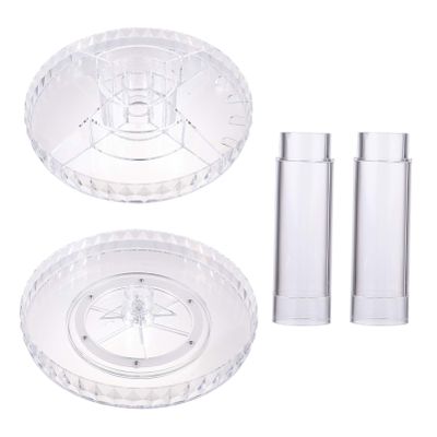 Cabilock 1pc Transparent Rotating Makeup Storage Rack Cosmetic Organizer Convenient Display for Home and Bathroom Easy Assembly for Perfumes and Makeup