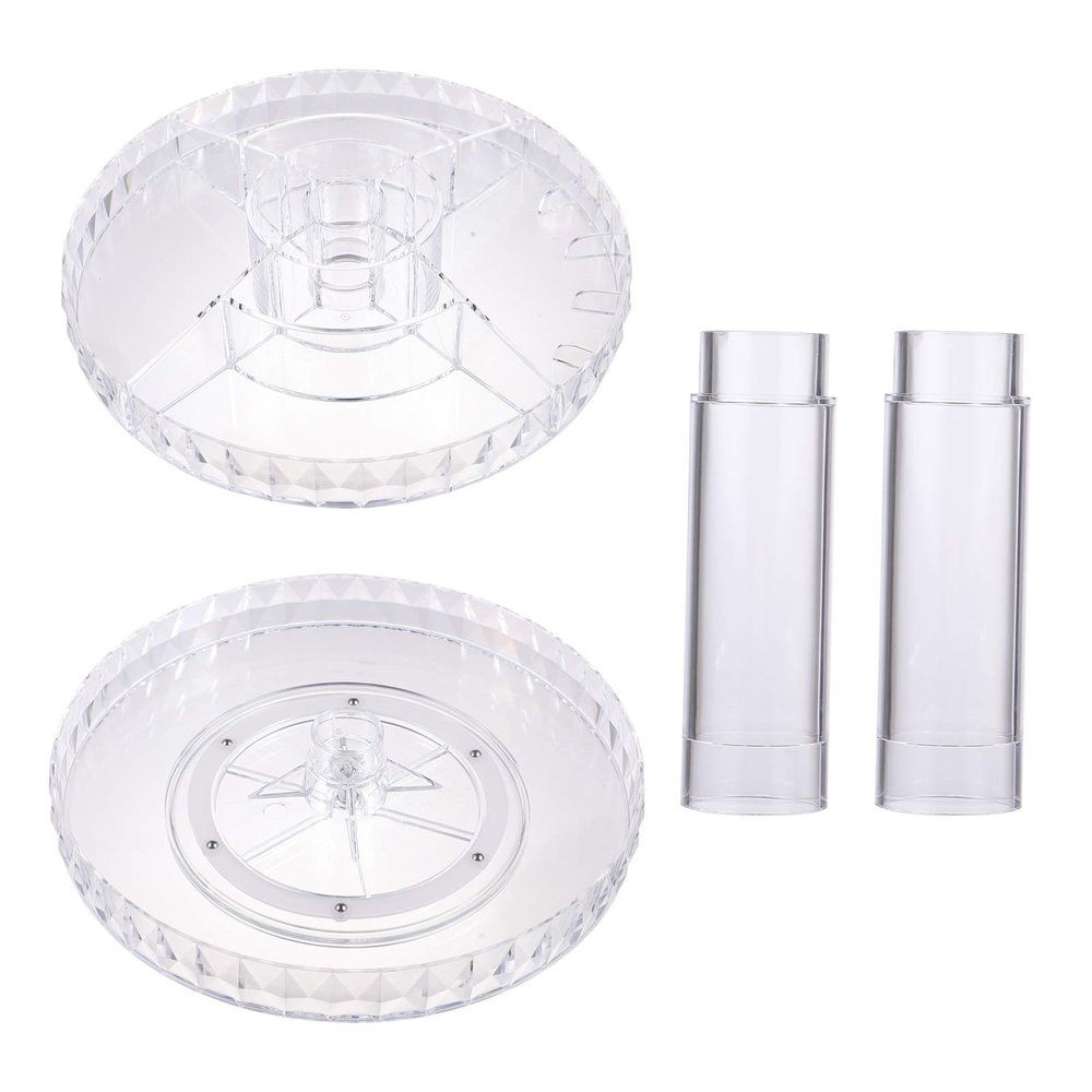 Cabilock 1pc Transparent Rotating Makeup Storage Rack Cosmetic Organizer Convenient Display for Home and Bathroom Easy Assembly for Perfumes and Makeup