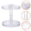Cabilock 1pc Transparent Rotating Makeup Storage Rack Cosmetic Organizer Convenient Display for Home and Bathroom Easy Assembly for Perfumes and Makeup view 3