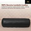 Azrah Traders Neck Roll Pillow Cushion Cover, 20x7 Inch Full Moon Round Bolster Pillow Case, Cylinder Soft Lambskin Leather Pillowcase for Head, Spine & Neck Support During Sleep - Black Pack of 2 view 2